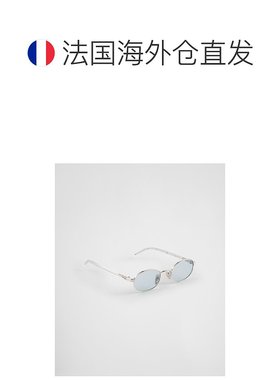 自营欧洲直邮Prada普拉达 女士蓝色金属字母标识太阳眼镜太阳镜