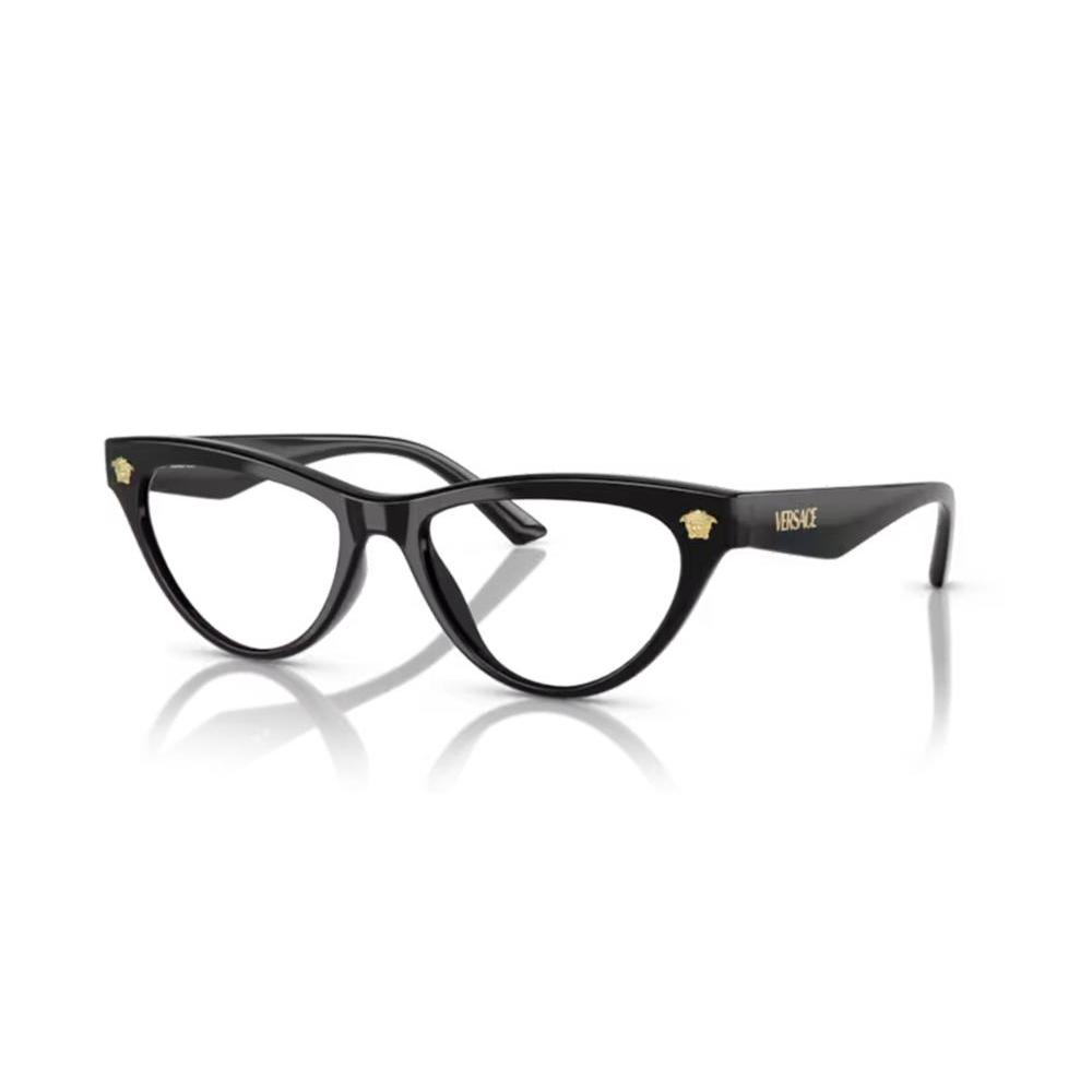European direct mail versace temples classic logo cat eye optical frames flat mirrors replaceable lenses for women