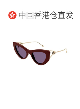1h可退 香港直邮GUCCI 女士眼镜 GG1565S004 SS2026 紫色 几何框