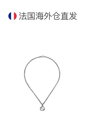 自营欧洲直邮GUCCI/古驰 经典款 925银复古纹路双G吊坠项链
