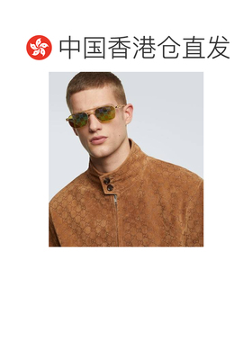 香港直邮Gucci 古驰 男士 GG 矩形太阳眼镜 green绿色 舒适时尚