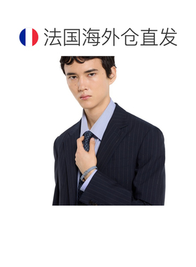 自营欧洲直邮GUCCI古驰 Interlocking冰蓝色皮革互扣式双G手镯男