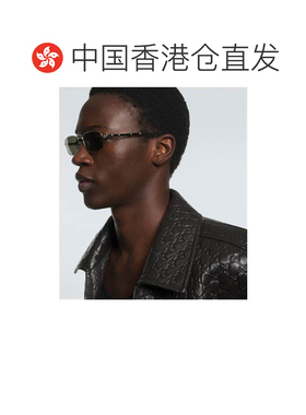1h可退 香港直邮Gucci 古驰 男士 竹节矩形太阳眼镜 metal金属色