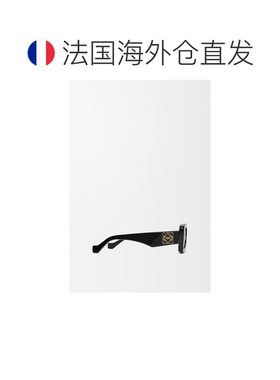 自营欧洲直邮LOEWE罗意威 Rectangular女士黑色醋酸纤维矩形太阳