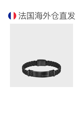 自营欧洲直邮HUGO BOSS雨果BOSS ORANGE带徽标牌的黑色绒面皮革编