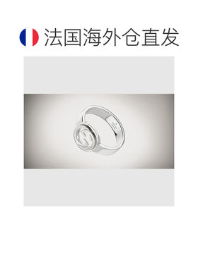 自营欧洲直邮GUCCI古驰 Interlocking 925银GG互扣式戒指男女同款