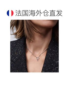 自营1h可退 欧洲直邮Dior迪奥 CD Signature女士银色水晶项链