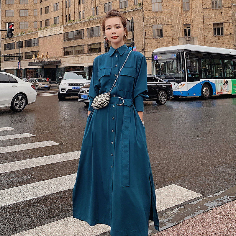 2020新款夏季法式复古收腰连衣裙 岸妃连衣裙