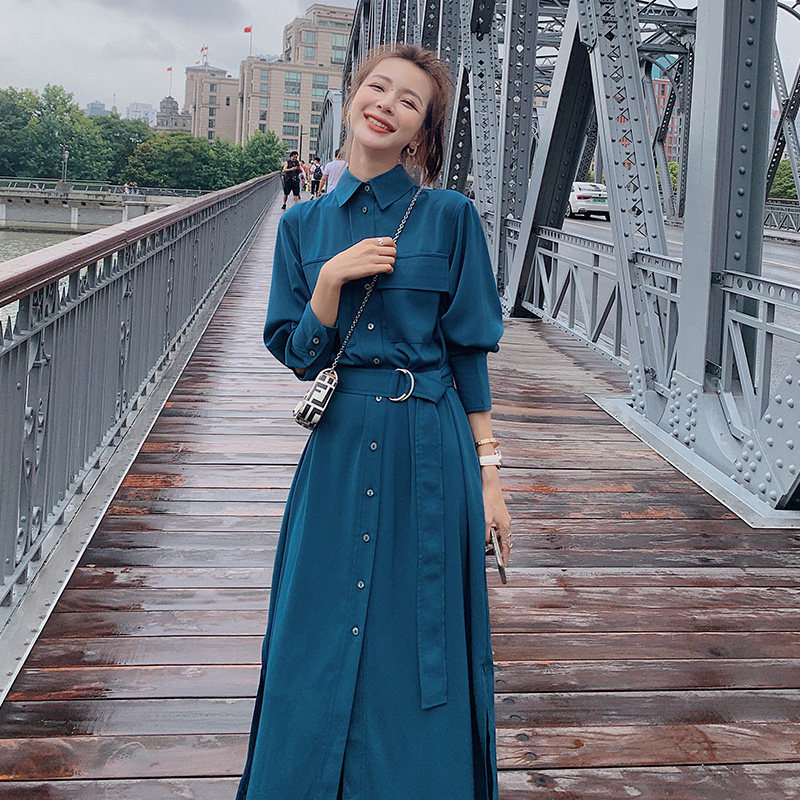 2020新款夏季法式复古收腰连衣裙 岸妃连衣裙