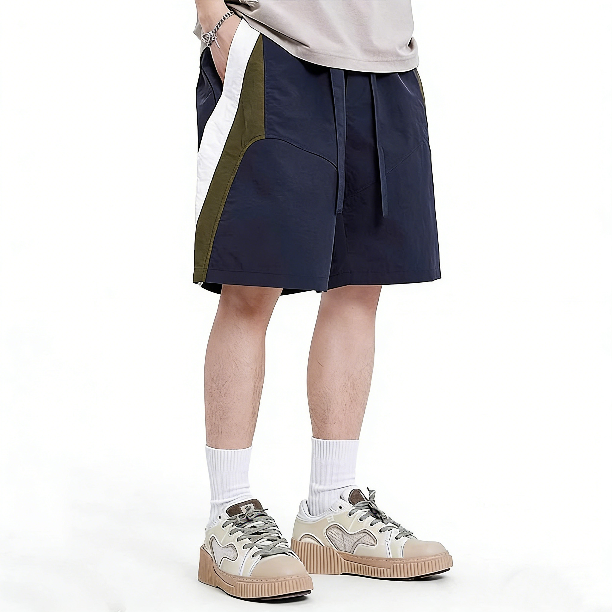 CYDCLUB 撞色拼接速干五分裤夏季户外沙滩宽松休闲运动短裤,淘宝优惠券,粉丝福利购,淘宝优惠卷