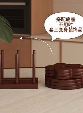 创意隔热垫家用实木餐垫杯垫餐桌高级感装饰摆件防烫耐高温锅碗垫