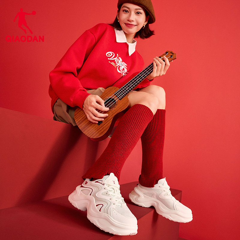 乔丹新年款红色休闲鞋女鞋厚底增高运动鞋2026春季新款老爹鞋兔子,淘宝优惠券,粉丝福利购,淘宝优惠卷