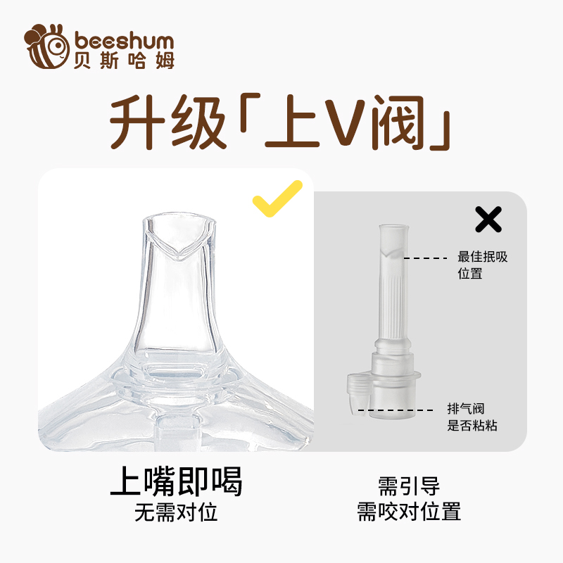 beeshum学饮杯宝宝婴儿6个月以上防呛吸管杯喝水喝奶瓶鸭嘴杯