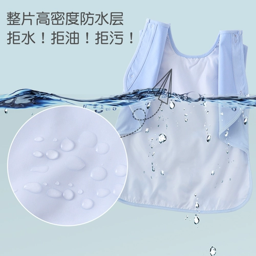 Детский летний водонепроницаемый фартук без рукавов, нагрудник для еды для девочек, с карманом, анти-грязь, сзади на завязках