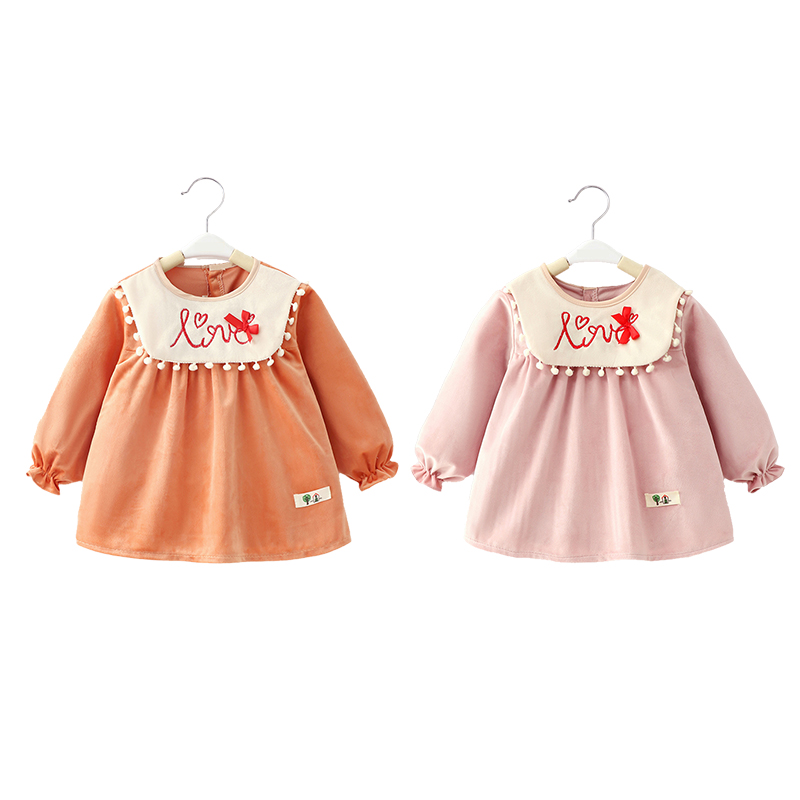 Crystal velvet baby girl coveralls for autumn and winter meals