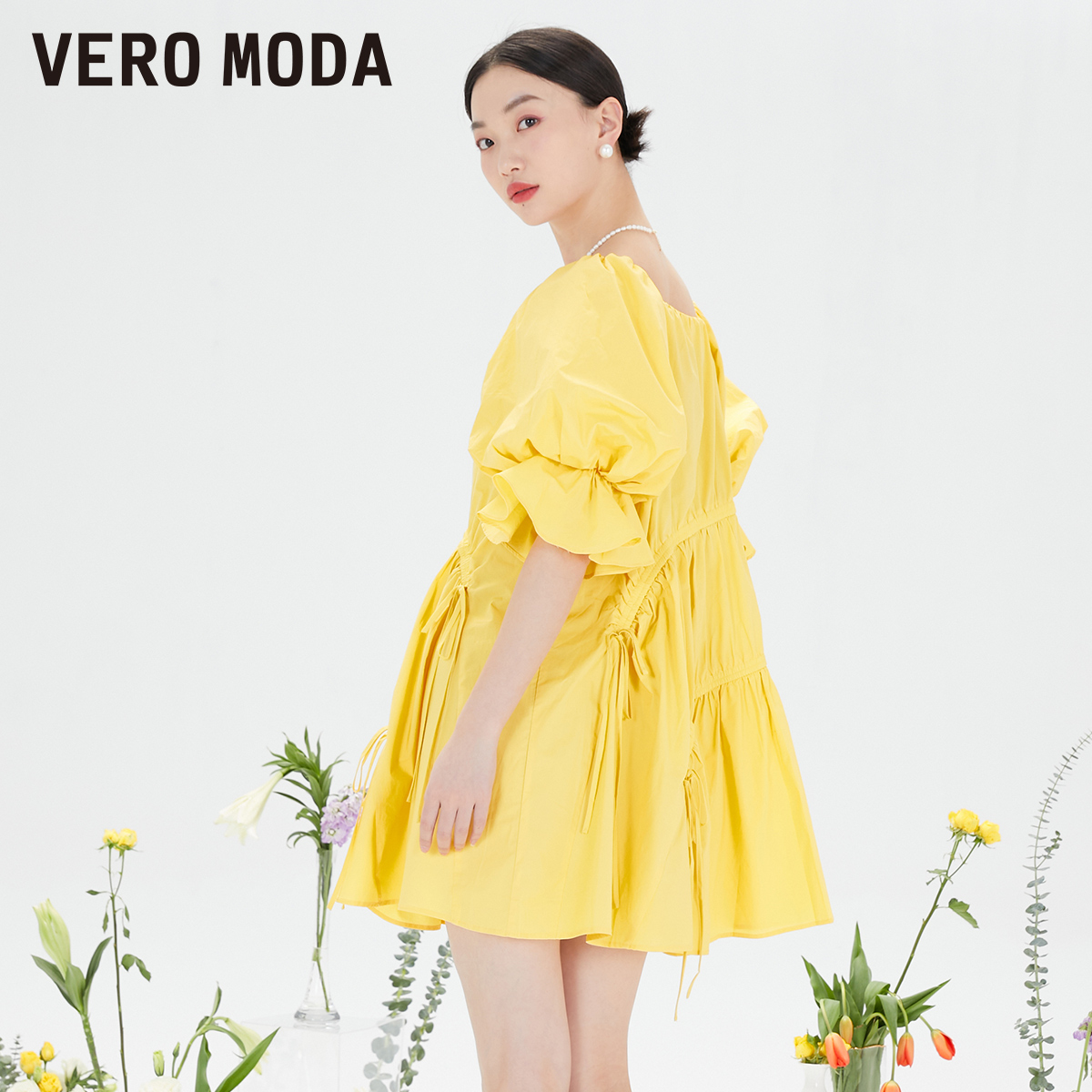 Vero Moda奥莱连衣裙子夏季清仓甜美泡泡袖宽松高光公主裙女-图1