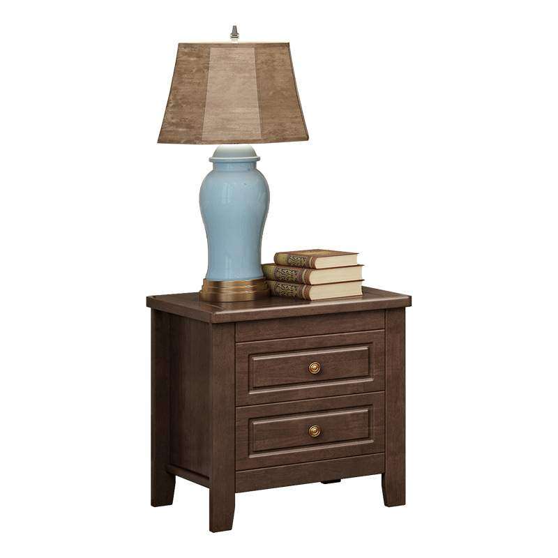 实木床头柜收纳储物床边柜带抽屉现代简约藤编复古主卧室家具,淘宝优惠券,粉丝福利购,淘宝优惠卷