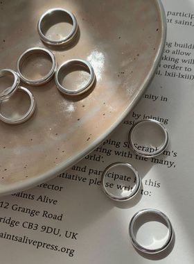 ins泥鳅小红书简约戒指光面设计