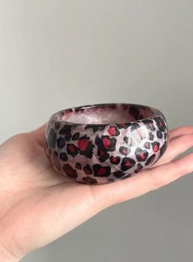 几何欧美蛇纹高级感豹纹手镯树脂