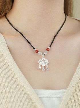 女锁本命年链锁骨项链999新中式