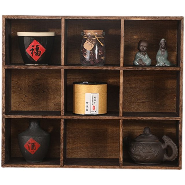 Simple retro storage rack for solid wood