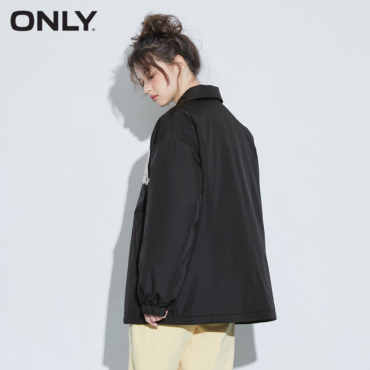 only奥莱春季新款休闲字母单排扣 ONLYoutlets店棉衣/棉服