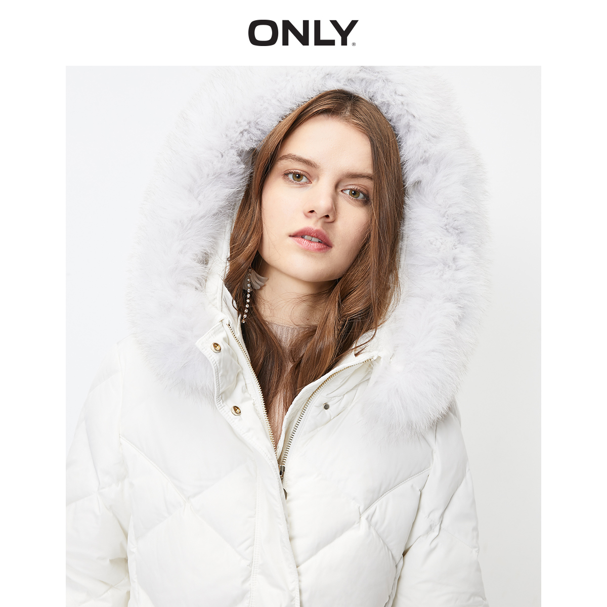 only奥莱秋季新款菱形设计羽绒服 ONLYoutlets店羽绒服