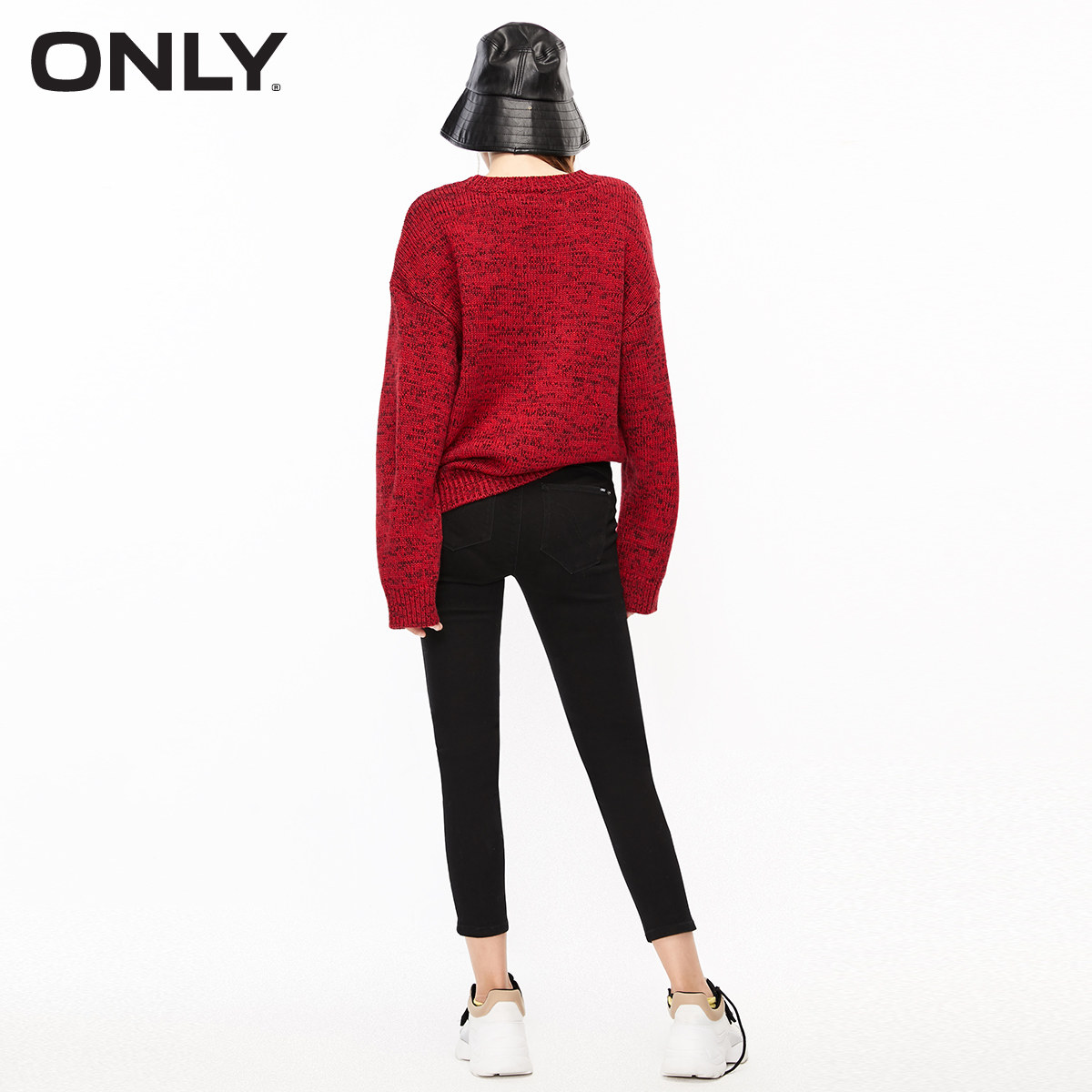 only奥莱冬季新款圆领混色薄毛衣 ONLYoutlets店毛衣