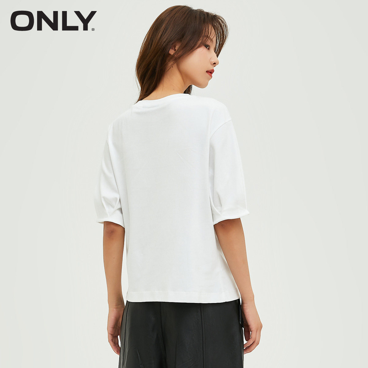 only奥莱春季宽松舒适百搭纯色t恤 ONLYoutlets店T恤