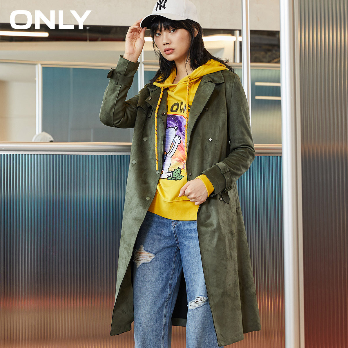 only奥莱休闲绒面立领119336524 ONLYoutlets店风衣