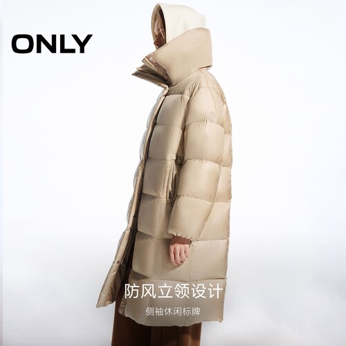【ONLY奥莱】冬季新款90白鸭绒时尚通勤保暖纯色长款羽绒服女 - 图3
