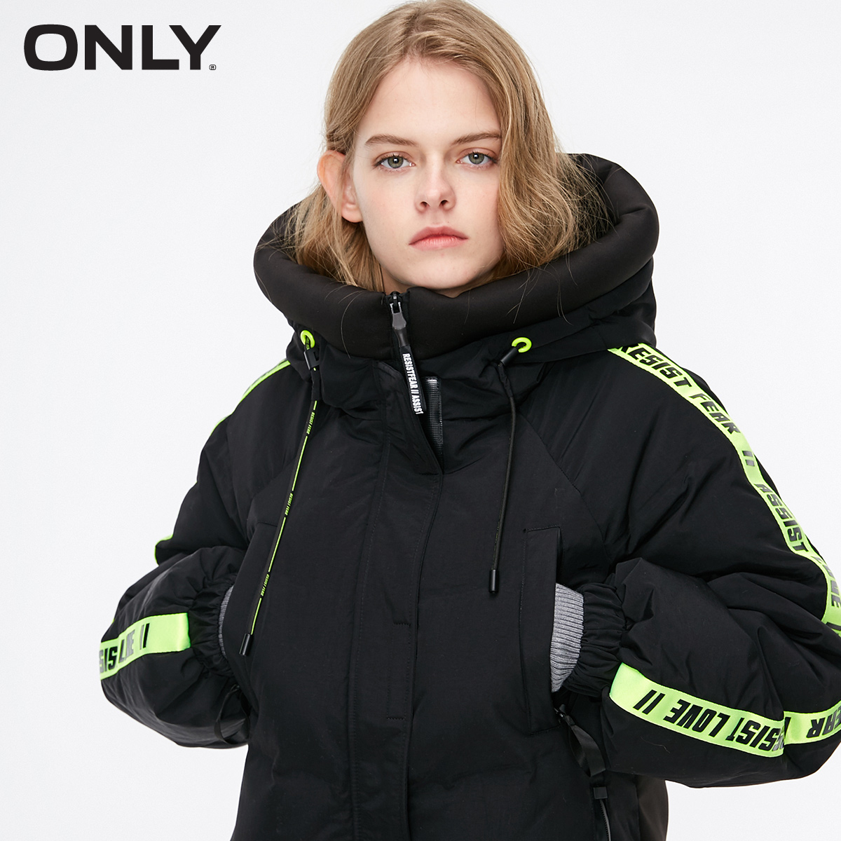 only清仓冬季新款撞色运动潮羽绒服 ONLYoutlets店羽绒服