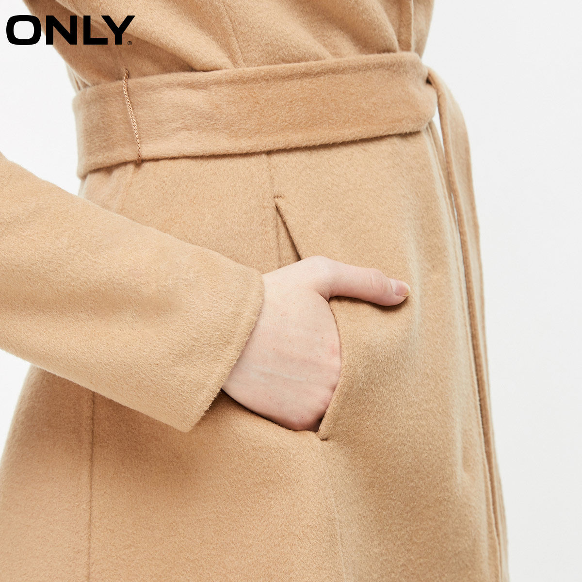 only奥莱秋季新款双面呢收腰气质 ONLYoutlets店毛呢外套