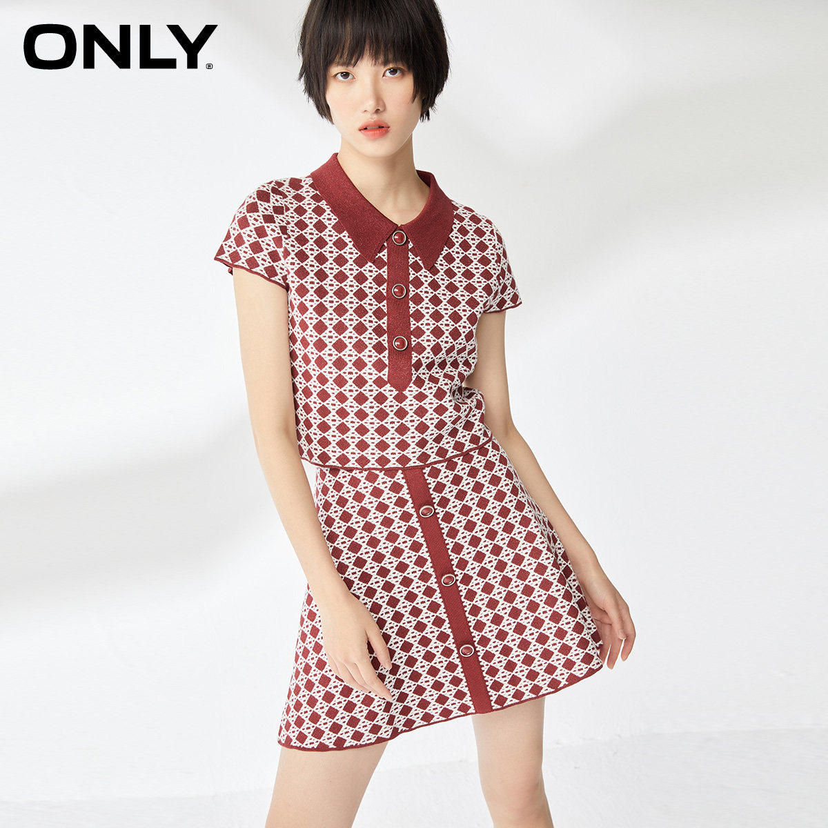 only奥莱春季复古针织短款半身裙 ONLYoutlets店半身裙