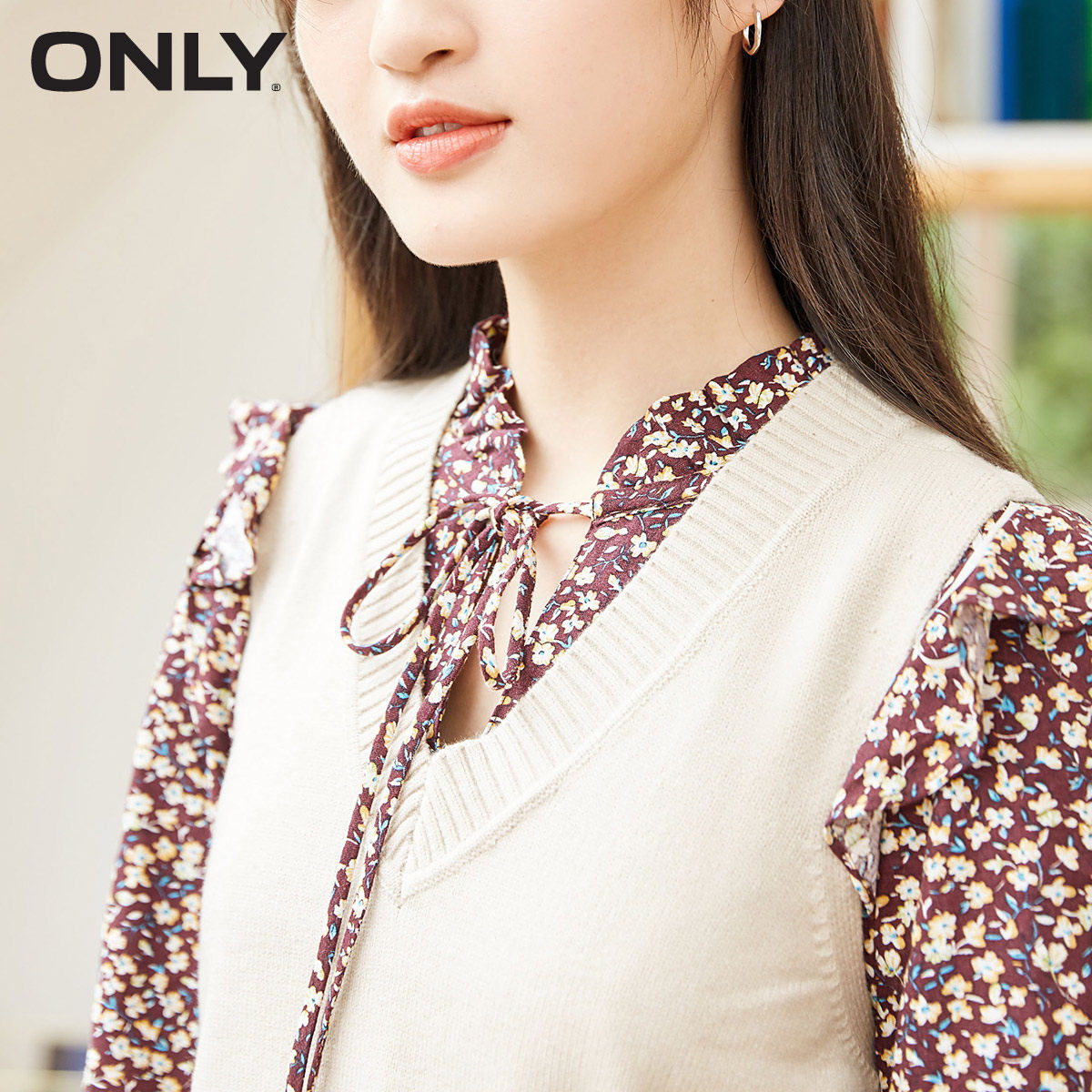 only奥莱春季两件套荷叶边连衣裙 ONLYoutlets店连衣裙