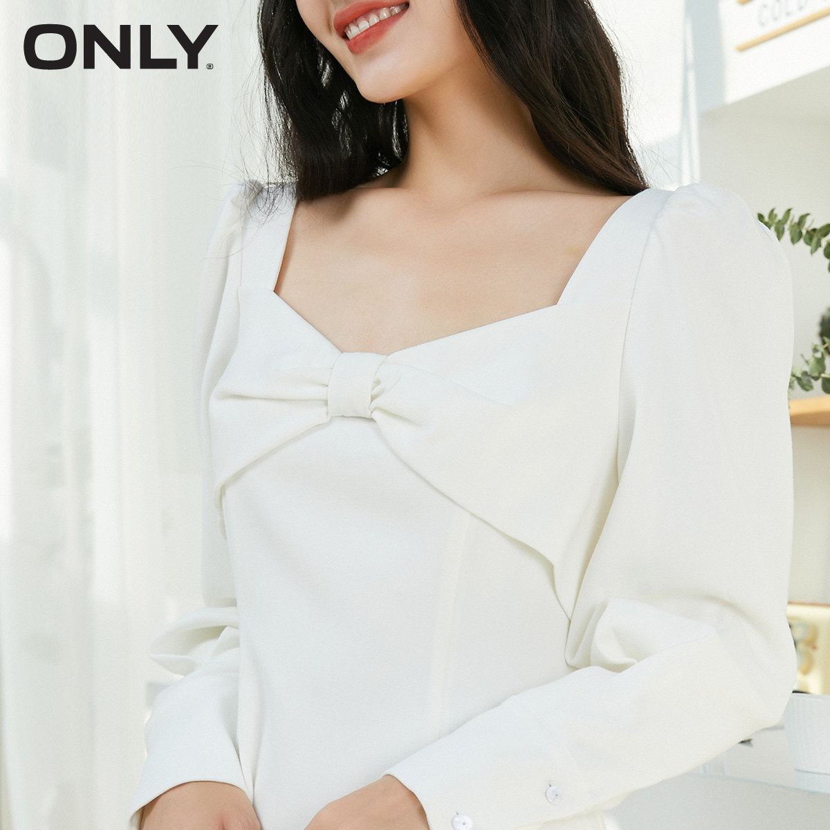 only2021冬季新款泡泡袖 ONLYoutlets店连衣裙