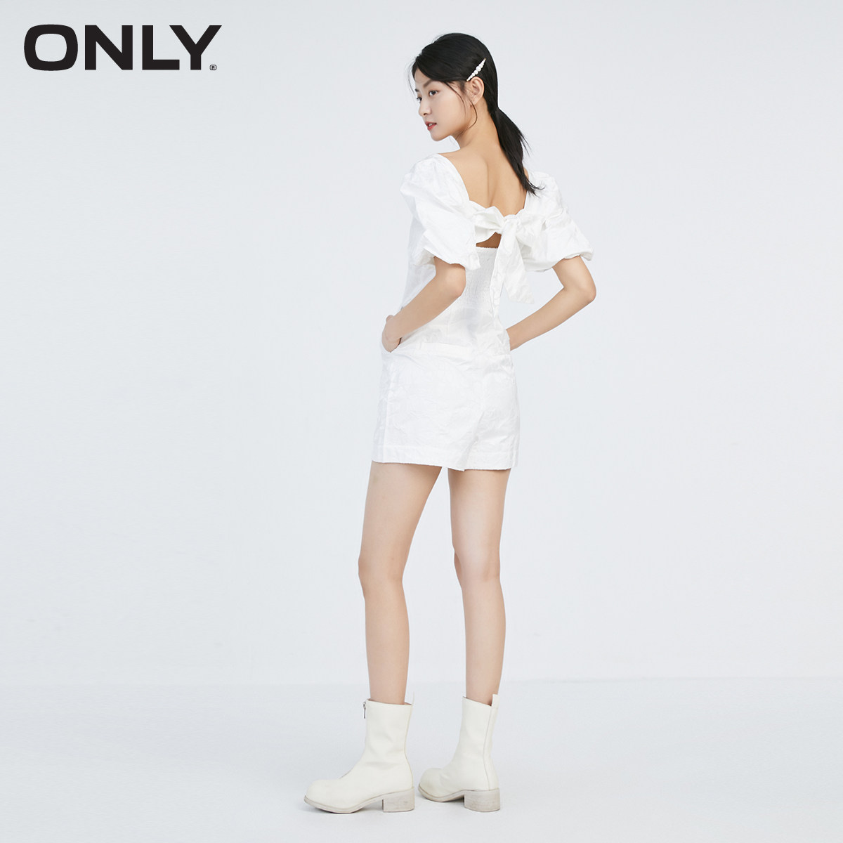 only奥莱春季新款气质复古纯色短裤 ONLYoutlets店休闲裤