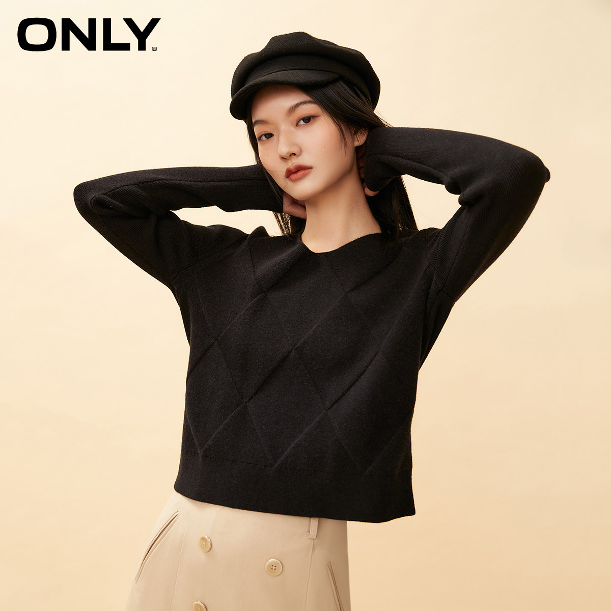 only2021冬季新款包袖针织针织衫 ONLYoutlets店毛针织衫