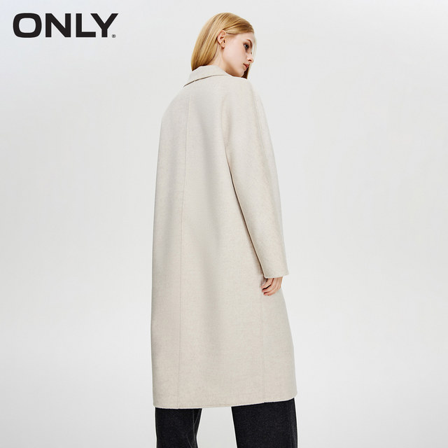 ONLY sheep wool mid-length woolen coat