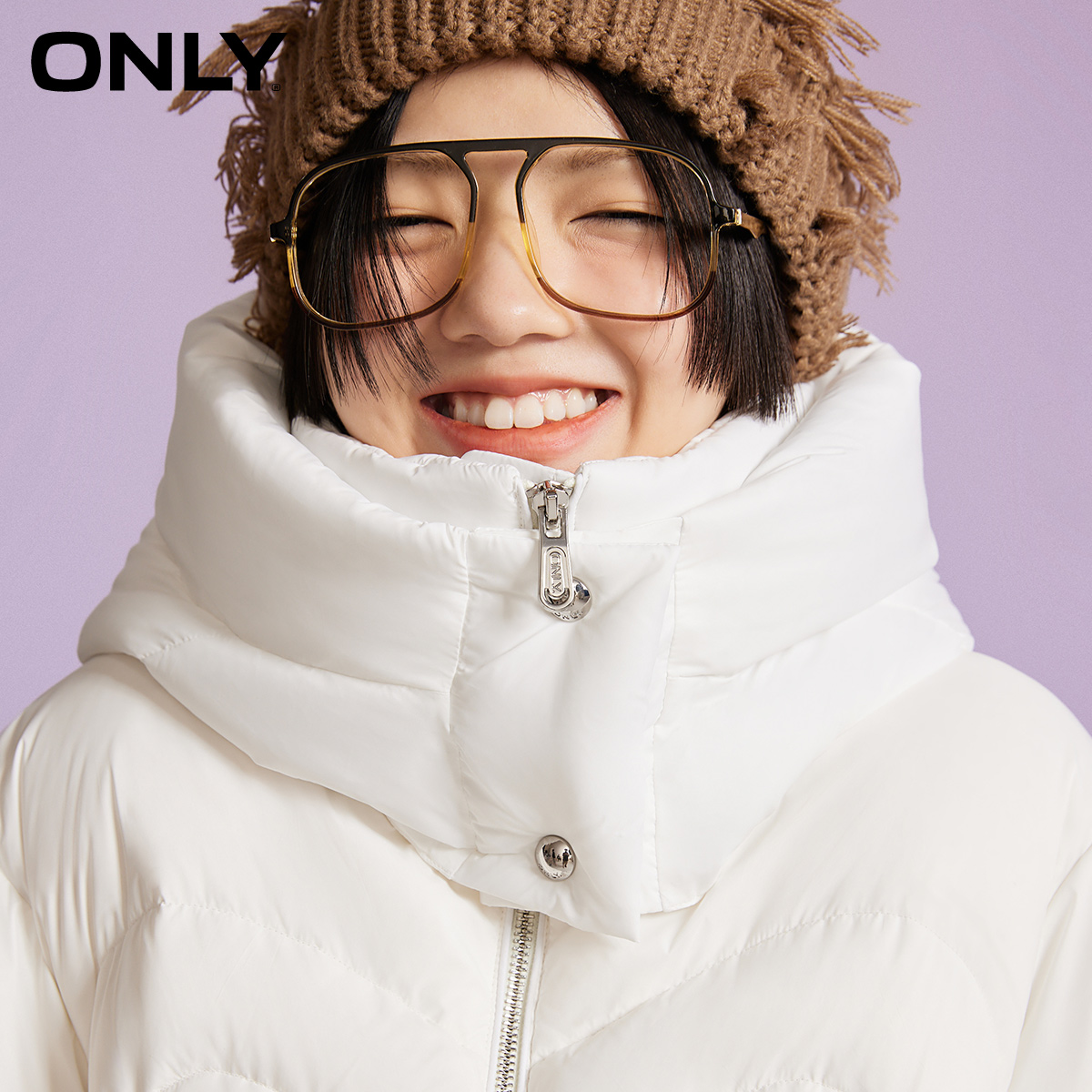 only2021冬季新款短款可爱90白鸭绒 ONLYoutlets店羽绒服