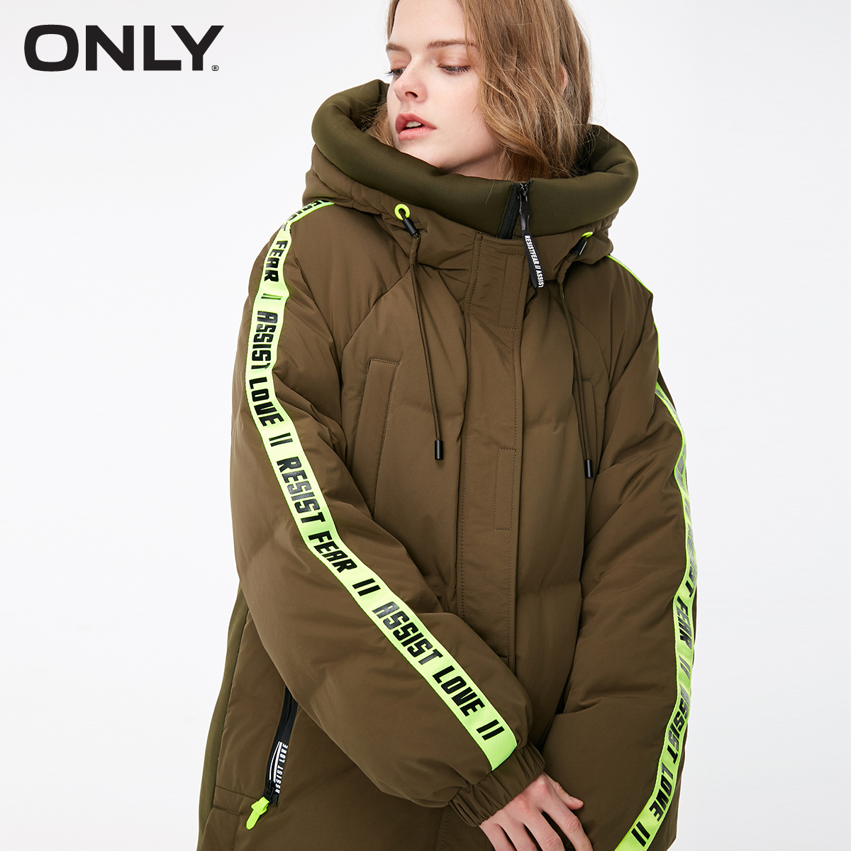 only清仓冬季新款撞色运动潮羽绒服 ONLYoutlets店羽绒服