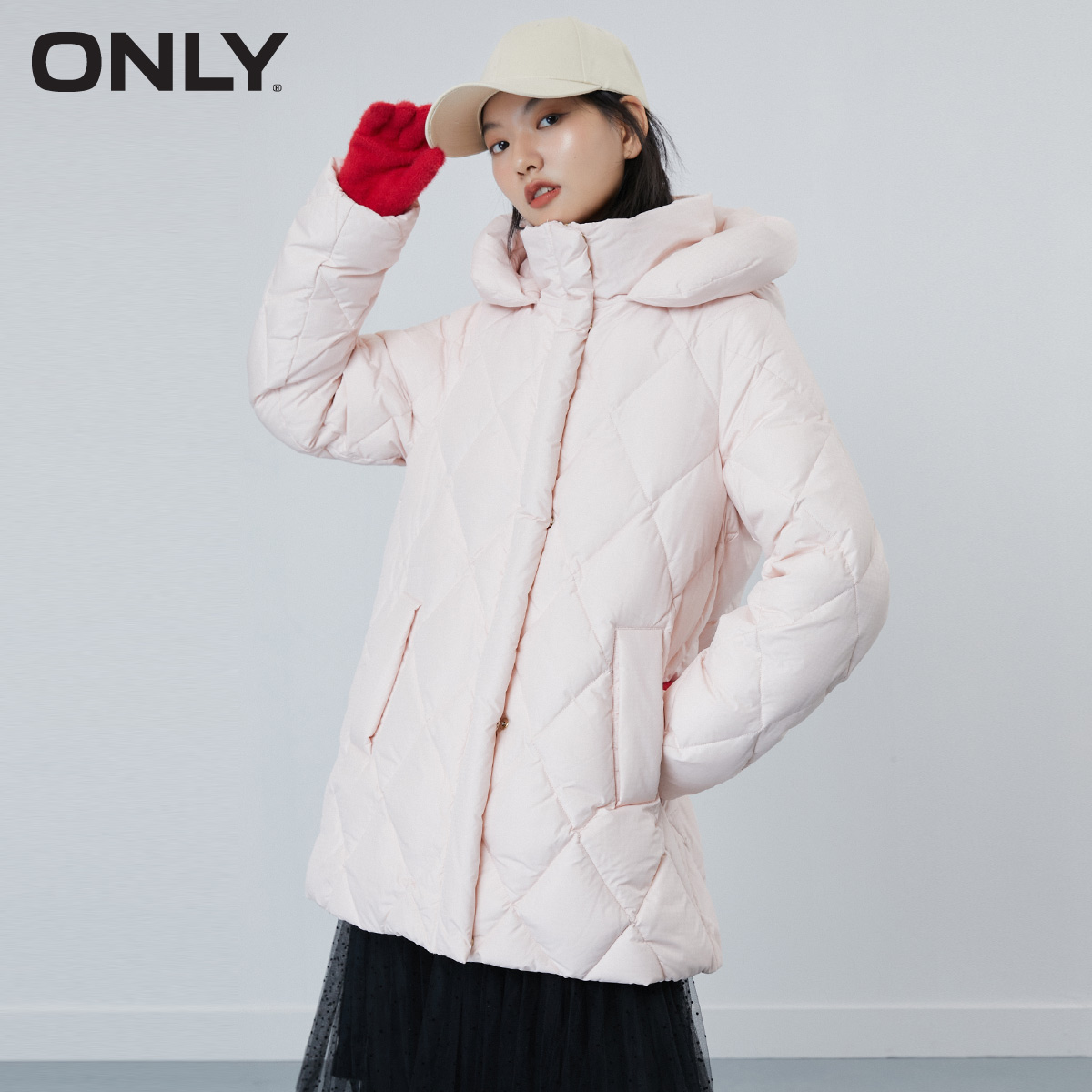 only2021冬季新款90绒菱格羽绒服 ONLYoutlets店羽绒服