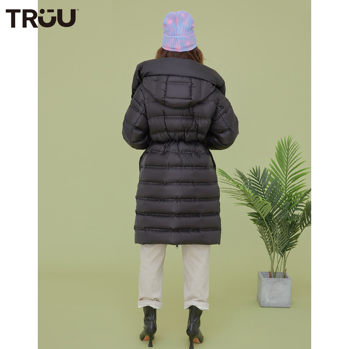 truu冬季新款黑色收腰休闲羽绒服 ONLYoutlets店羽绒服