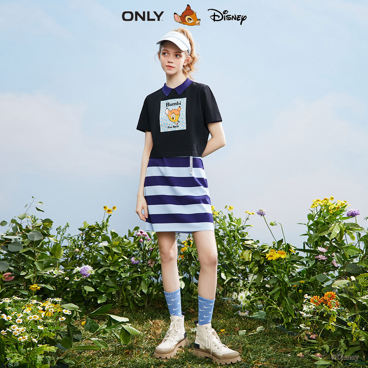 only奥莱春季新款小鹿斑比联名t恤 ONLYoutlets店T恤