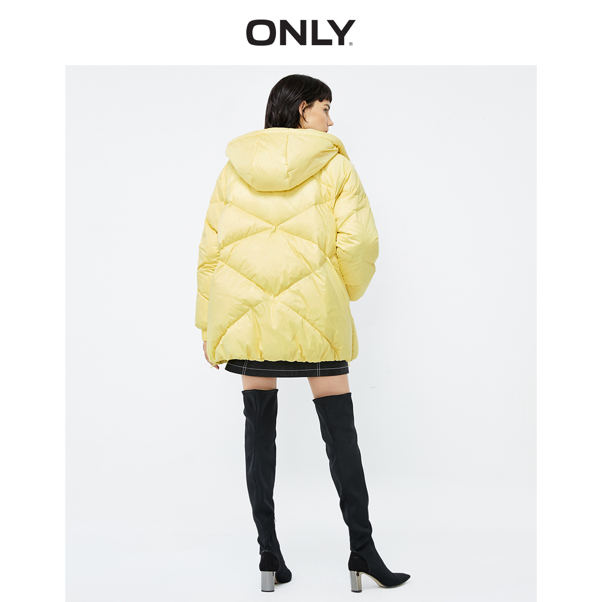 only奥莱秋季新款中长款开叉羽绒服 ONLYoutlets店羽绒服