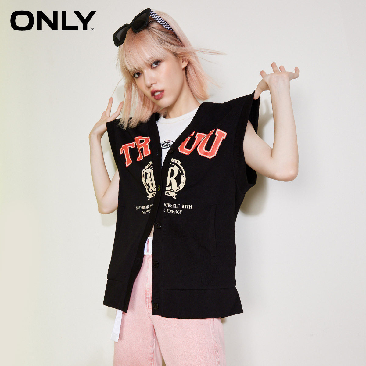 only奥莱春季新款运动学院风卫衣 ONLYoutlets店卫衣/绒衫