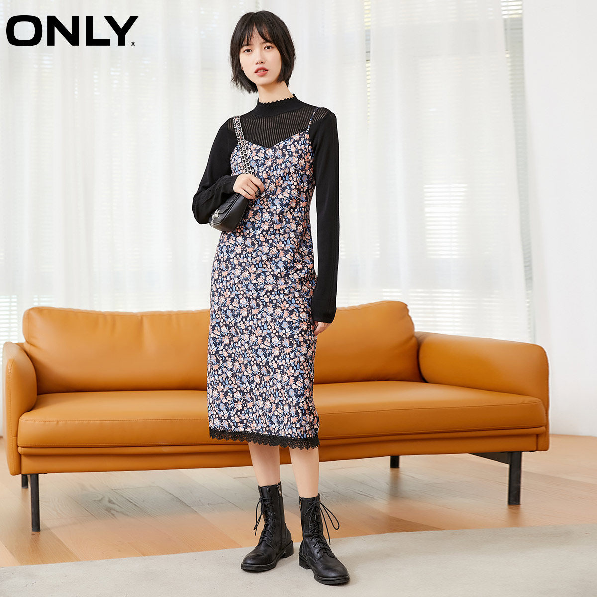 only奥莱春季新款两件套开叉连衣裙 ONLYoutlets店连衣裙