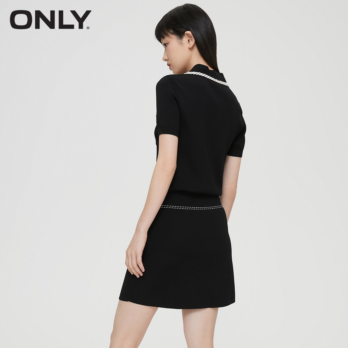 only奥莱春季简约polo领收腰套装裙 ONLYoutlets店连衣裙