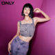 ເສື້ອຍືດສັ້ນ denim suspender ທີ່ມີກະທັດຮັດທີ່ເຫມາະເທົ່ານັ້ນ