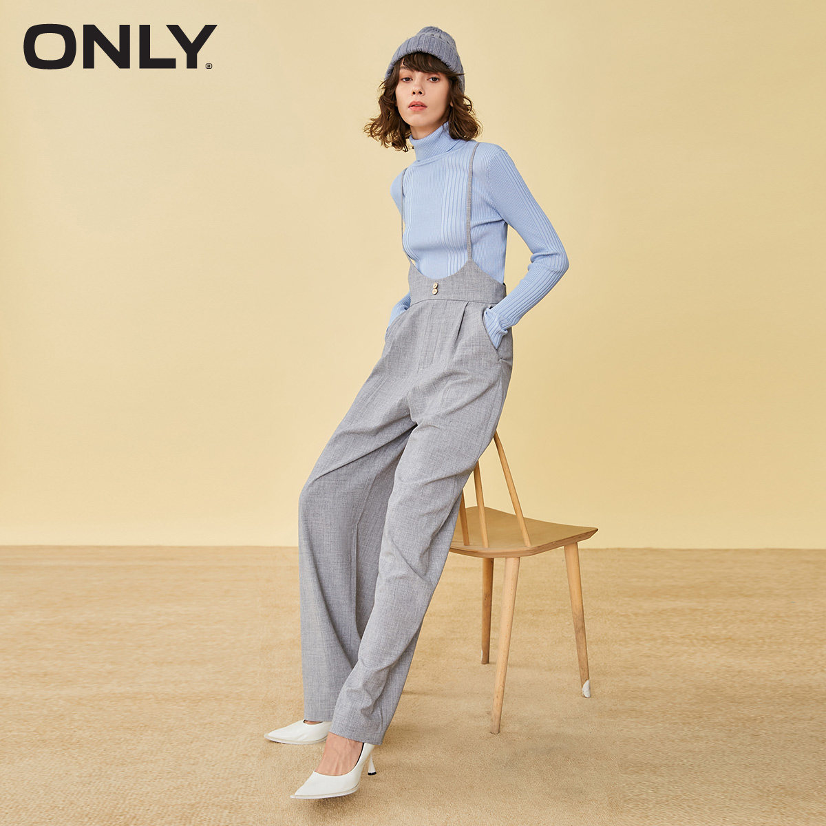 only2021冬季新款潮流黑色休闲裤 ONLYoutlets店休闲裤